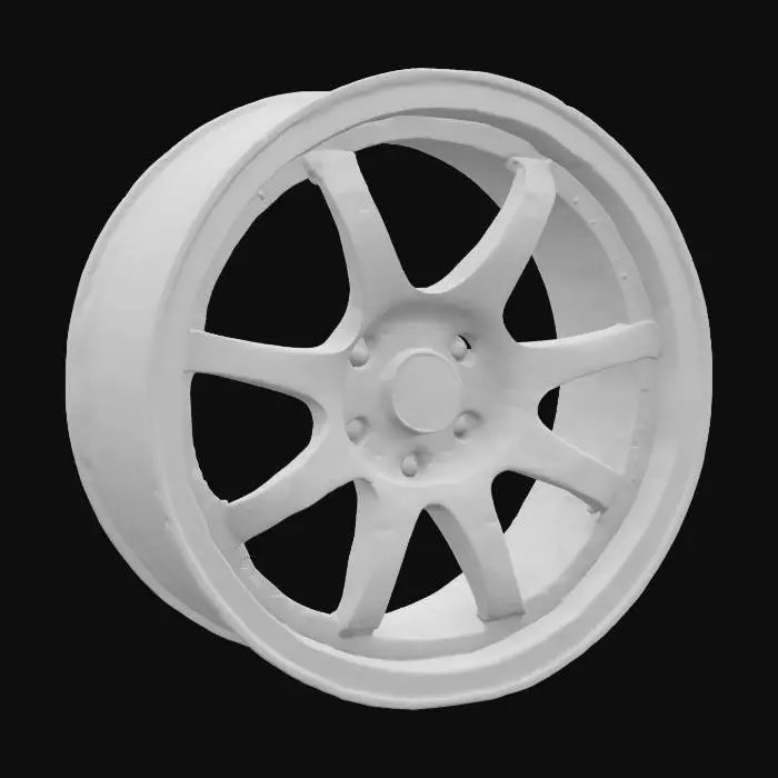 3D model for Generate a 3D model of a Volk Racing TE37 style wheel, 6-spoke design, in a bronze finish. Focus on realistic proportions and details like the stepped lip and recessed lug nut holes. Professional geometry. Professional texture. Realistic lighting. Ensure the perfect geometry. Real life proportions. Hard surface