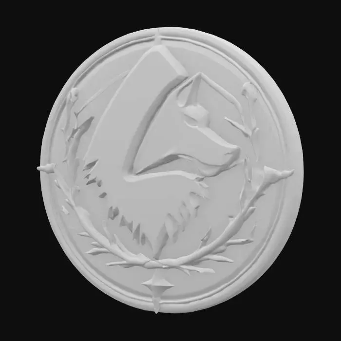 3D model for Imagine if Red Hidding Hood has an 3D #emblem# for her wolf killers' guild. Plain emblem. Detailed. High definition texture.