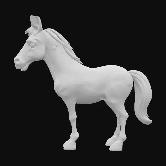 3D model for Cartoon horse. Realistic texture. Clean geometry. High definition texture.