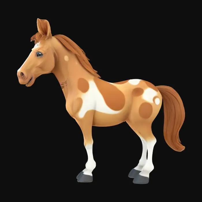 3D model for Cartoon horse. Realistic texture. Clean geometry. High definition texture.