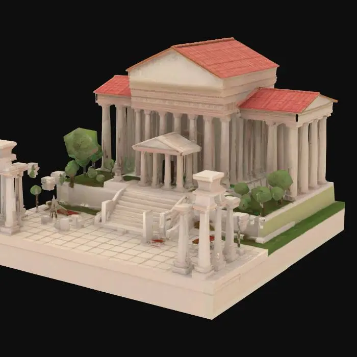 3D model for Ancient Courtyard Model, #arch#