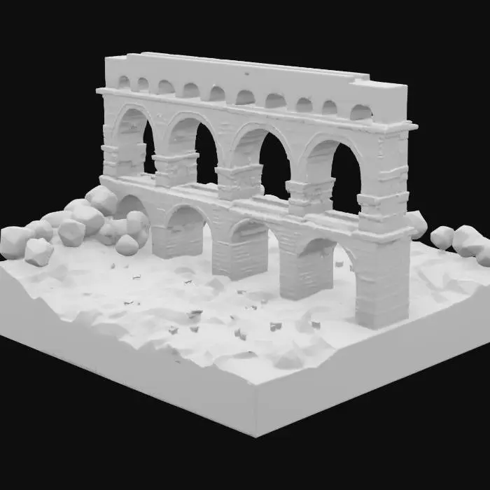 3D model for Pont du Gard, #arch#