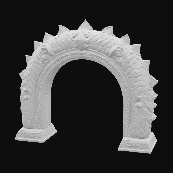 3D model for Imagine a dimensional #arch# decorated with sapphire dragon scales. High defined. Detailed. Hard surface. Perfect texture. High quality.