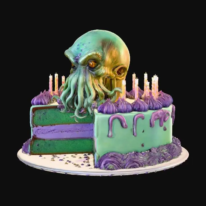 3D model for Cthulhu Birthday Cake, #food#