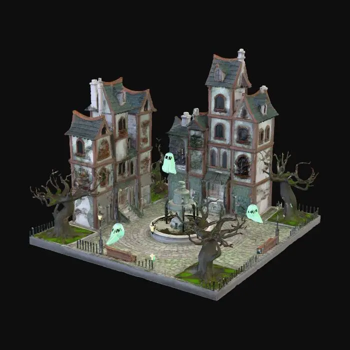 3D model for #Halloween2025#, Haunted Plaza
