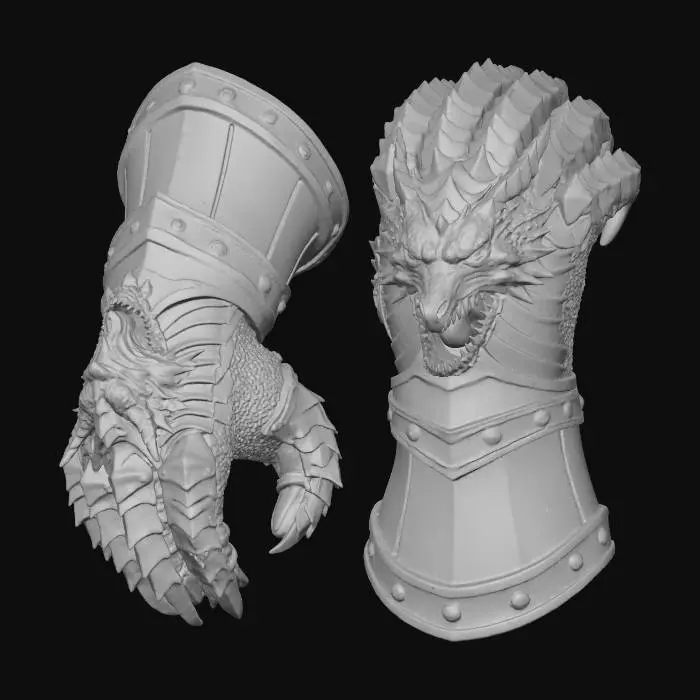 3D model for Black Dragon Gauntlets