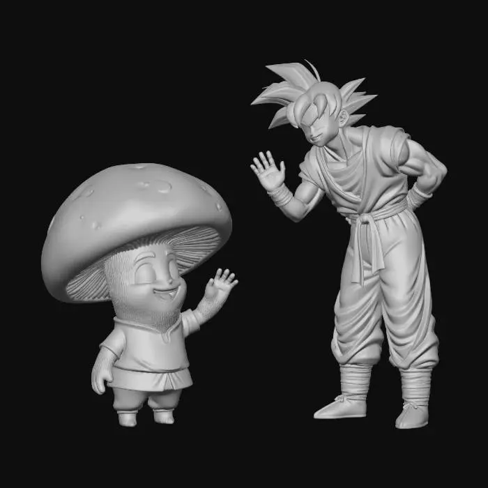 3D model for Goku and the Friendly Mushroom
