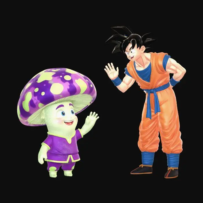 3D model for Goku and the Friendly Mushroom