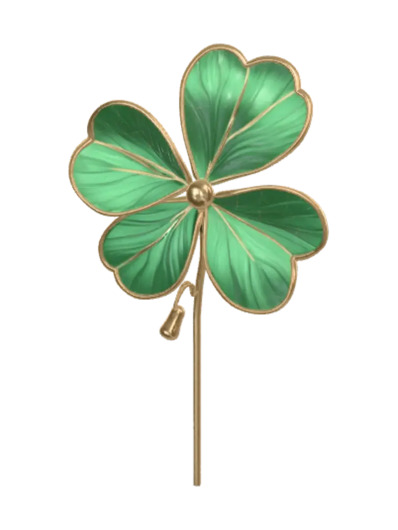 Emerald Clover Brooch par rayo0707 — créé avec le générateur 3D Meshy AI, téléchargement gratuit FBX OBJ GLB STL