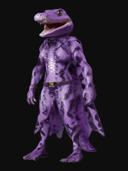 3D model for Alligatorgirl superhero with sharp big teeth