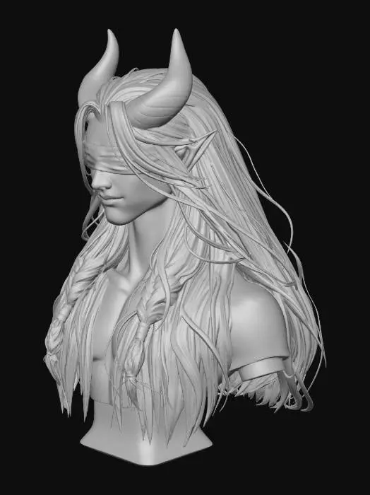 3D model for Veiled Horned Mage