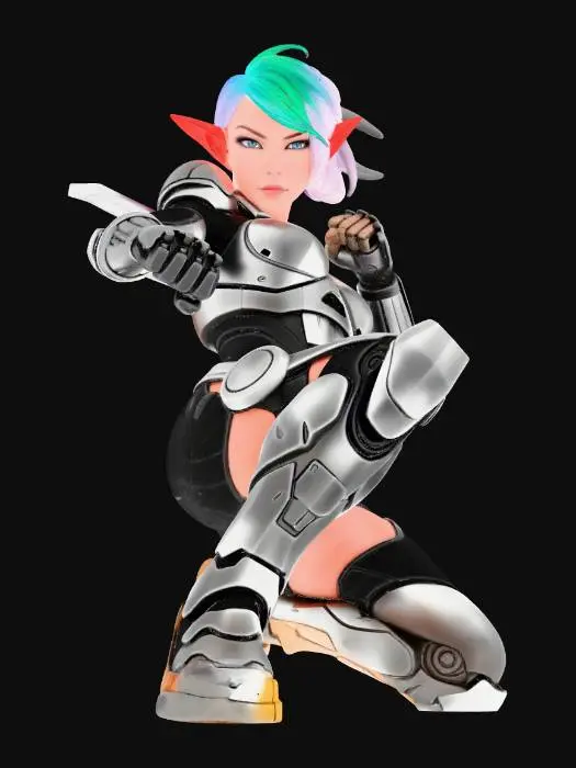 3D model for Cyber Elf Warrior