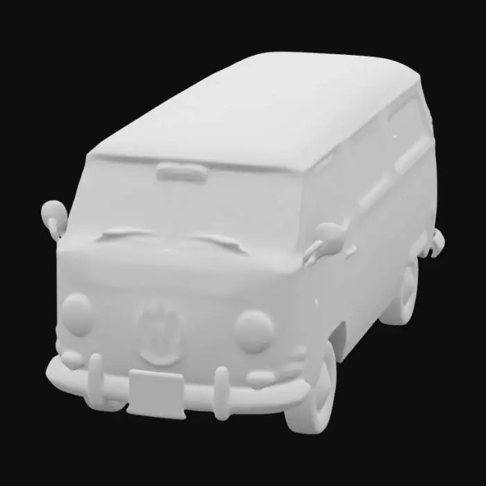 3D model for Hyperrealistic, ultra hd volkswagen van 70's light blue