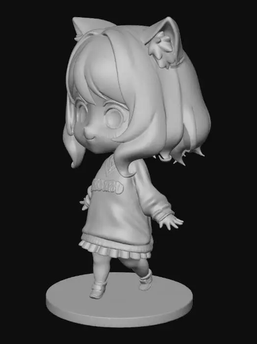 3D model for Kawaii Kitty Figure