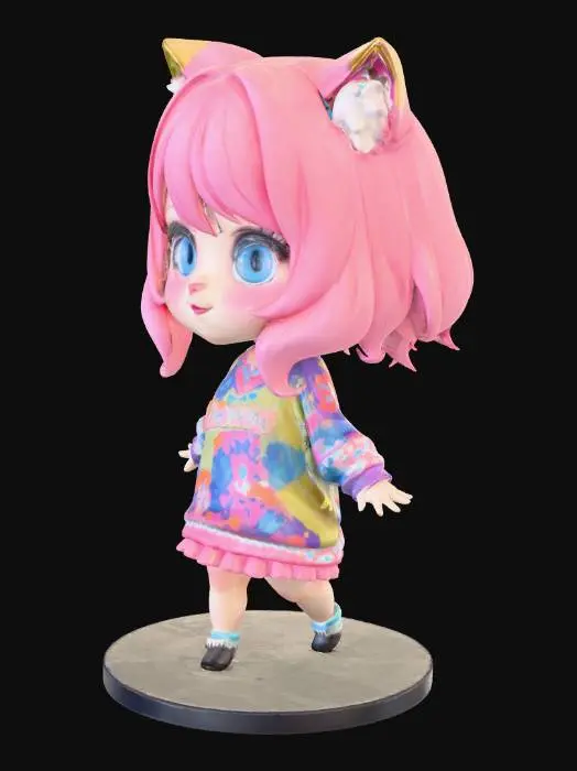 3D model for Kawaii Kitty Figure