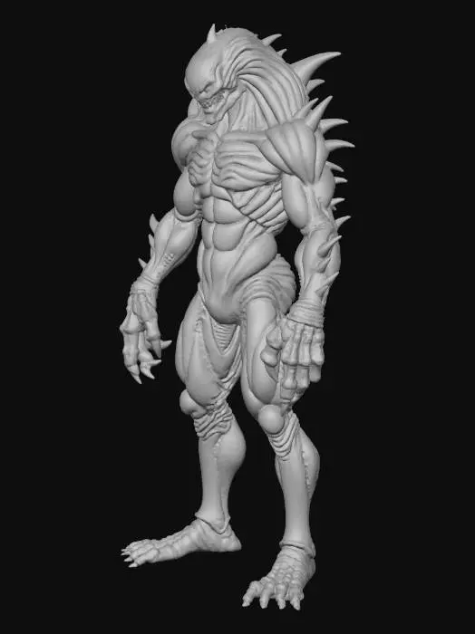 3D model for Монстр, похожий на человека, поросшего тёмно-красными кристаллами
