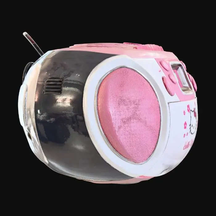 3D model for Hello Kitty Boombox on Shelf