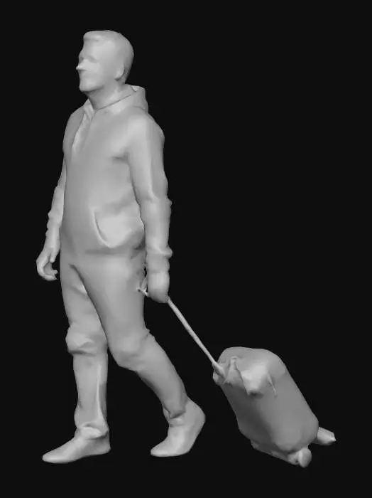 3D model for Traveler with Suitcase