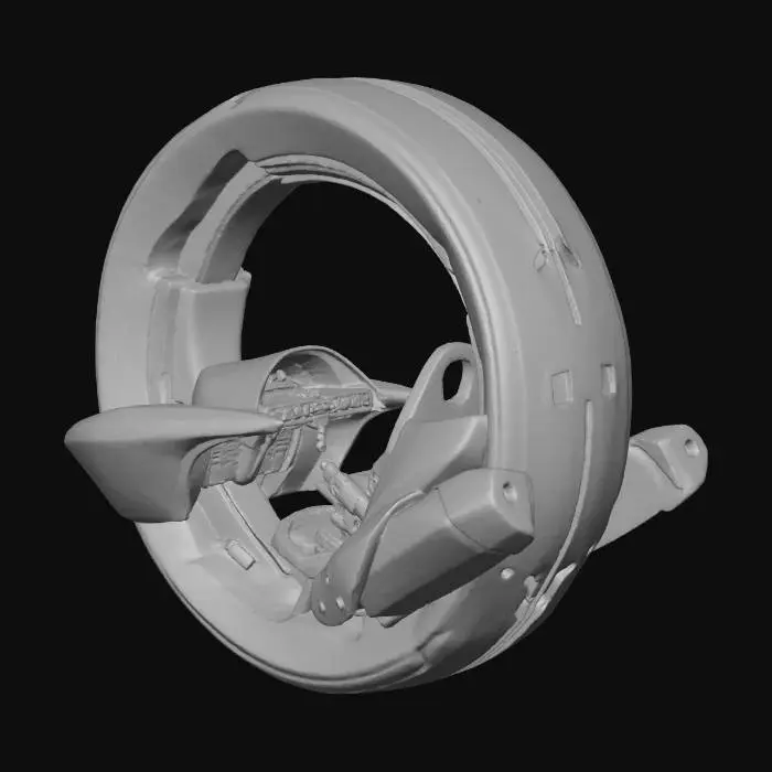3D model for Futuristic Monowheel Vehicle