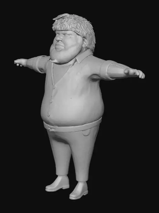 3D model for Character in Striped Shirt