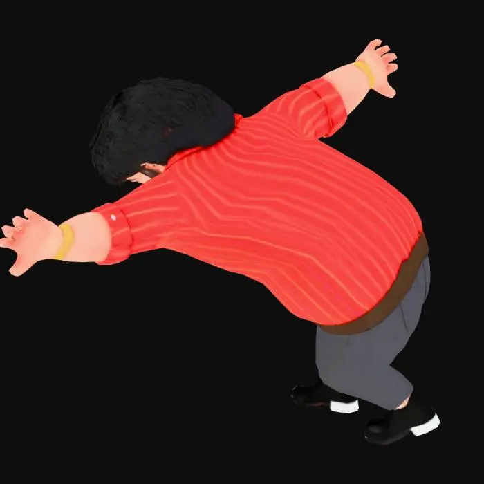 3D model for Character in Striped Shirt