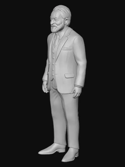 3D model for Timeless Confidence in a Navy Suit