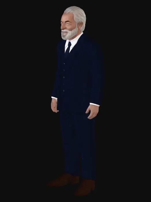 3D model for Timeless Confidence in a Navy Suit
