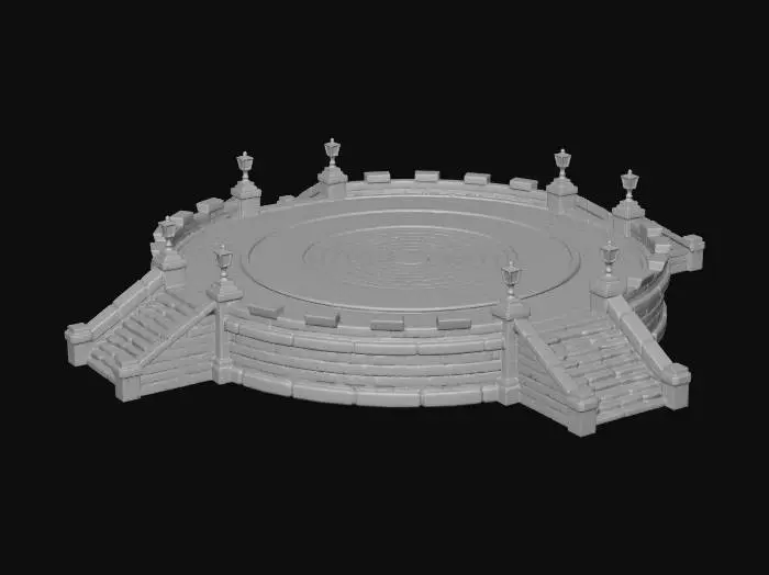 3D model for Lantern-lit Circular Plaza