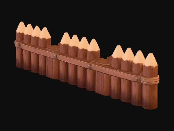 3D model for Medieval Log Wall