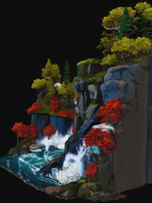 3D model for Moonlit Cascade