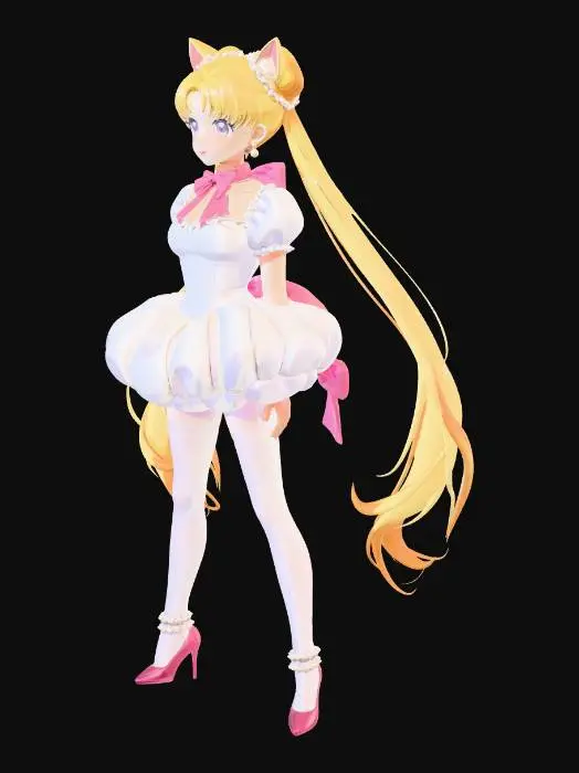 3D model for Moonlight Princess in White