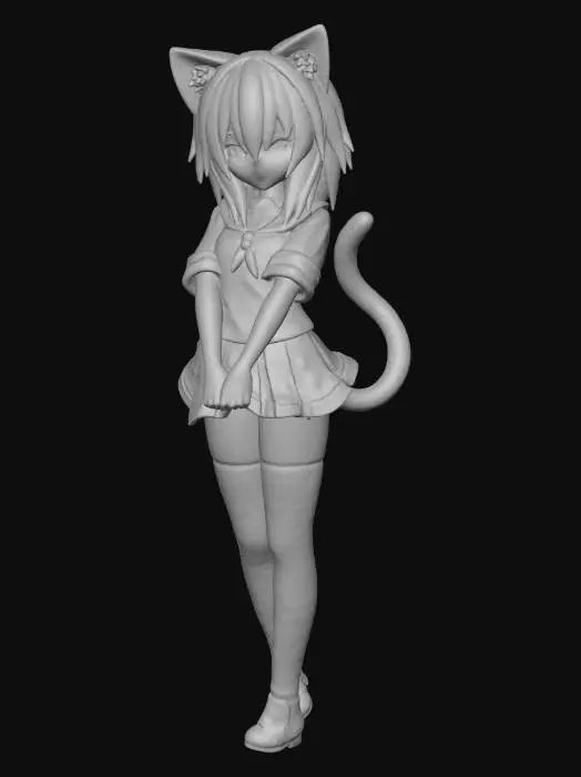 3D model for Neko Anime Cat girl Emotions