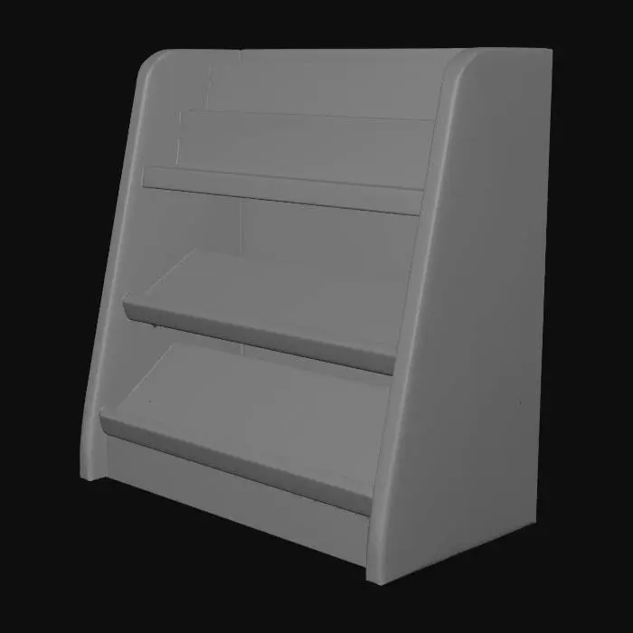 3D model for Wooden curved tiered shelf