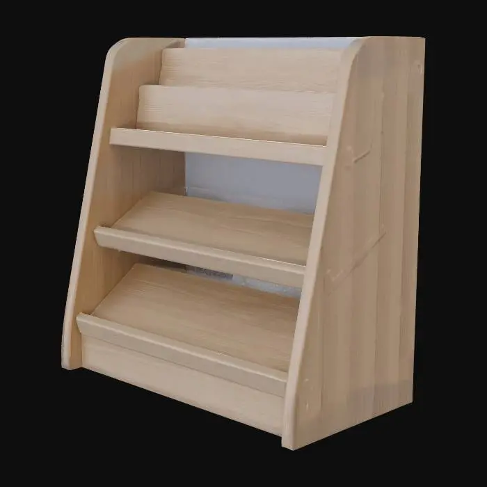 3D model for Wooden curved tiered shelf