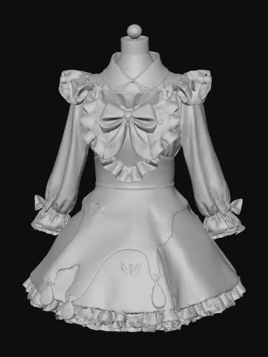 3D model for Pastel Cream Delight maid dress