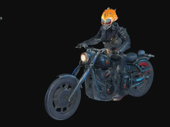 3D model for Ai image of the Ghost Rider but in 3ddd!