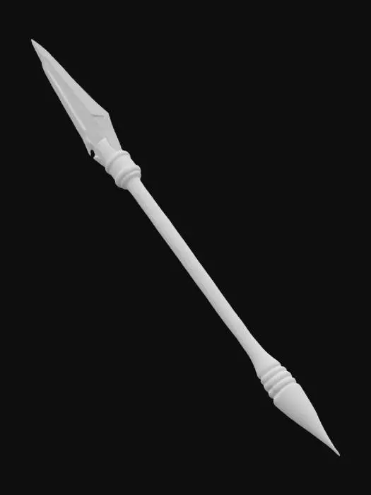 3D model for a primitive looking weapon, but with a very advanced technology attachment