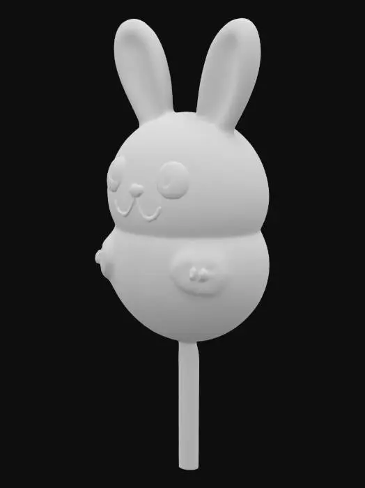 3D model for pirulito de chocolate no formato de coelho