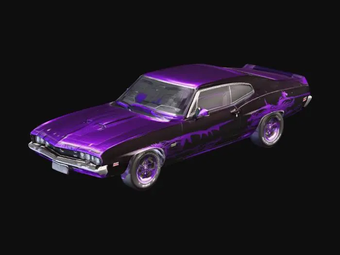 3D model for A muscle car based on chevelle. make it basic, no detailing on the underside, and no interior, just a solid car model.