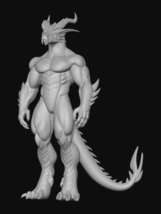 3D model for Azure Drake Warrior