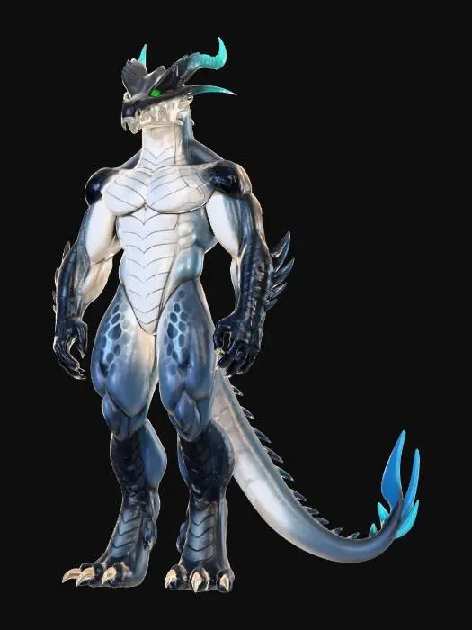 3D model for Azure Drake Warrior