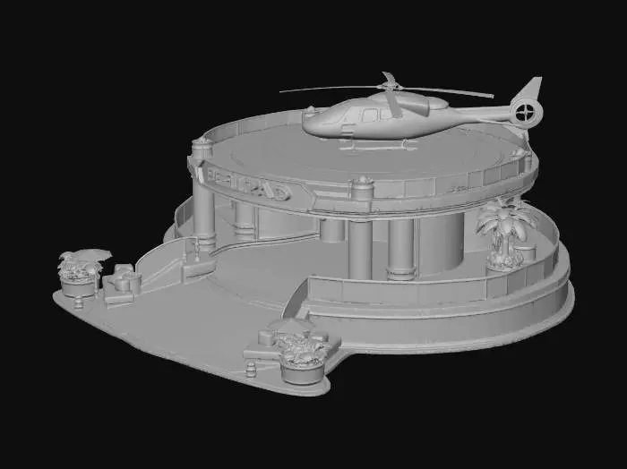 3D model for Luxury Helipad Retreat