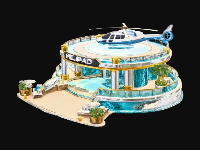 3D model for Luxury Helipad Retreat