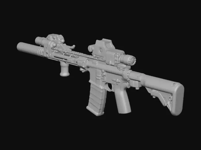 3D model for Tactical AR-15 Carbine with optics and suppressor