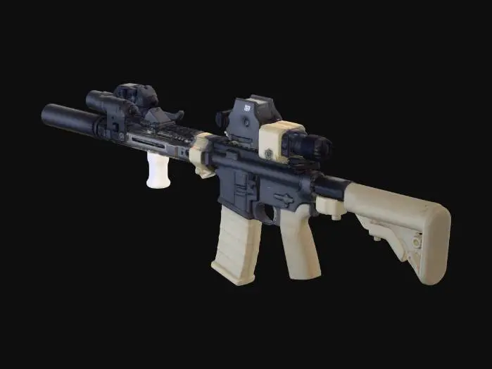 3D model for Tactical AR-15 Carbine with optics and suppressor
