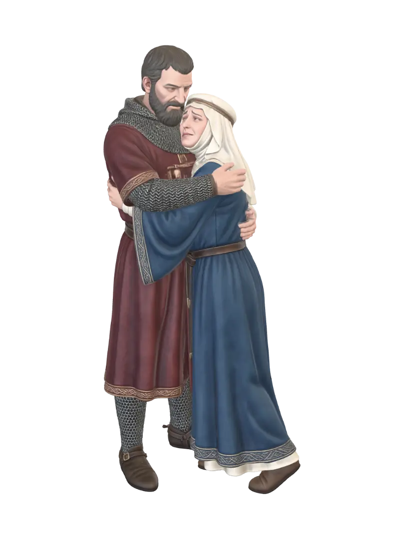 El Cid and Jimena - Noblewoman 3D model, vytvořený pomocí AI