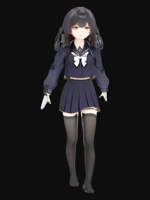 3D model for Anime Girl in T-Pose