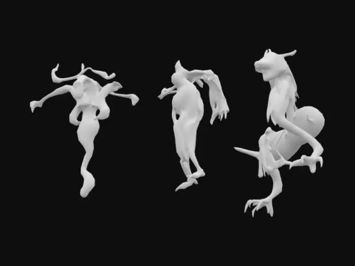 3D model for Creatures in Line Art