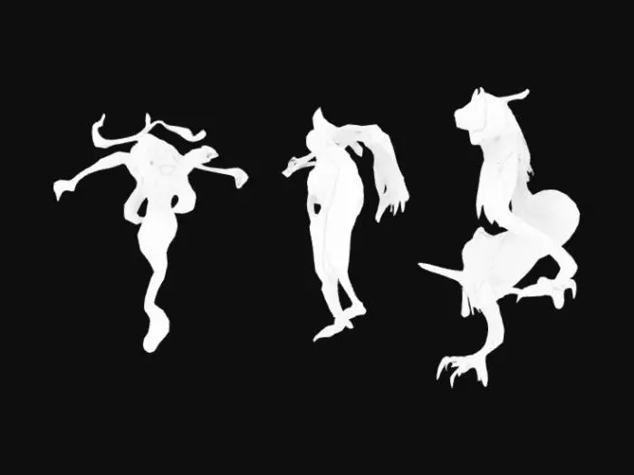 3D model for Creatures in Line Art