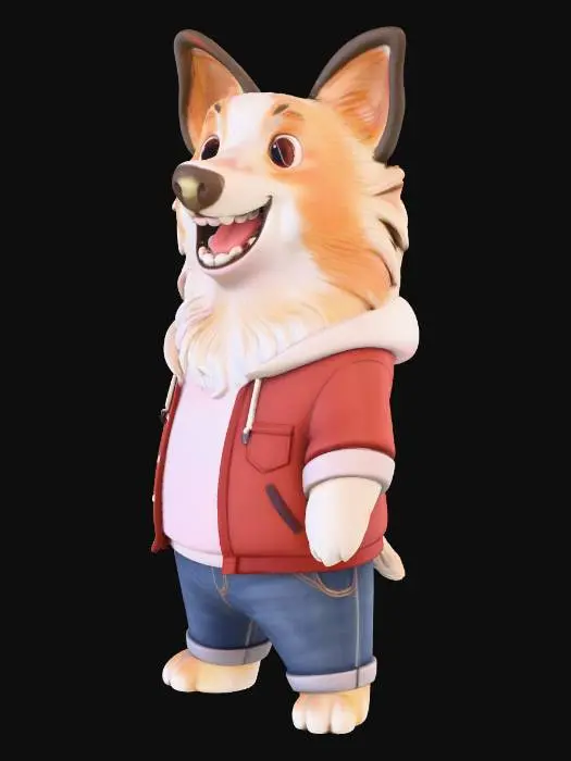 3D model for Adventurous Corgi